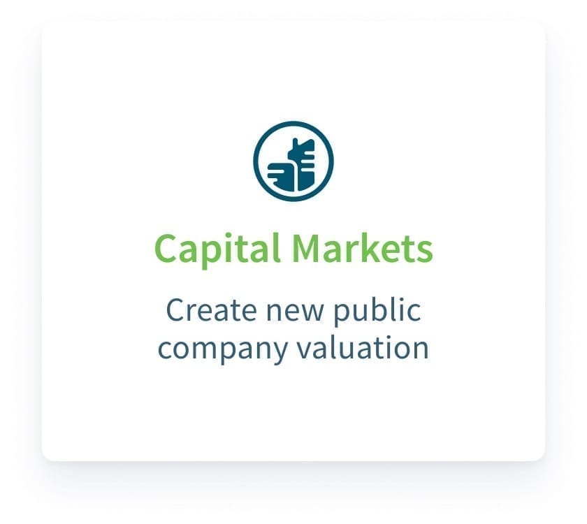 Screenshot der Valutico-Benutzeroberfläche für börsennotierte Unternehmen