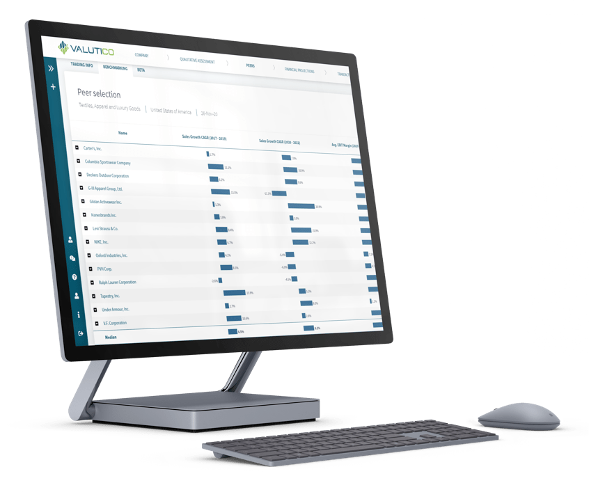 Valutico auf einem Desktop-Monitor